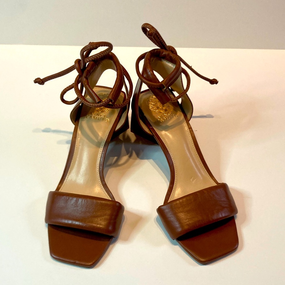 Vince Camuto Vernisa Leather Ankle-Tie Sandals